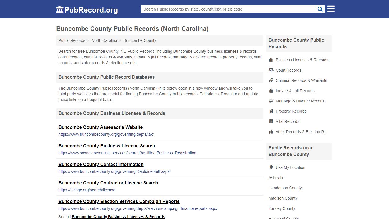 Buncombe County Public Records (North Carolina)